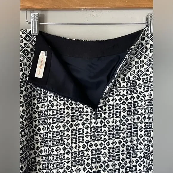 Tory Burch Marley Skirt Fit and Flare Mini Navy Blue and White Size 12 - Picture 6 of 8